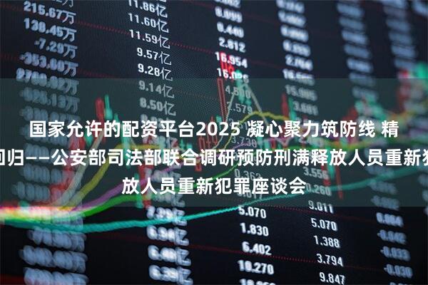 国家允许的配资平台2025 凝心聚力筑防线 精准施策助回归——公安部司法部联合调研预防刑满释放人员重新犯罪座谈会